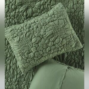 Floral cotton jersey shams, set of 2